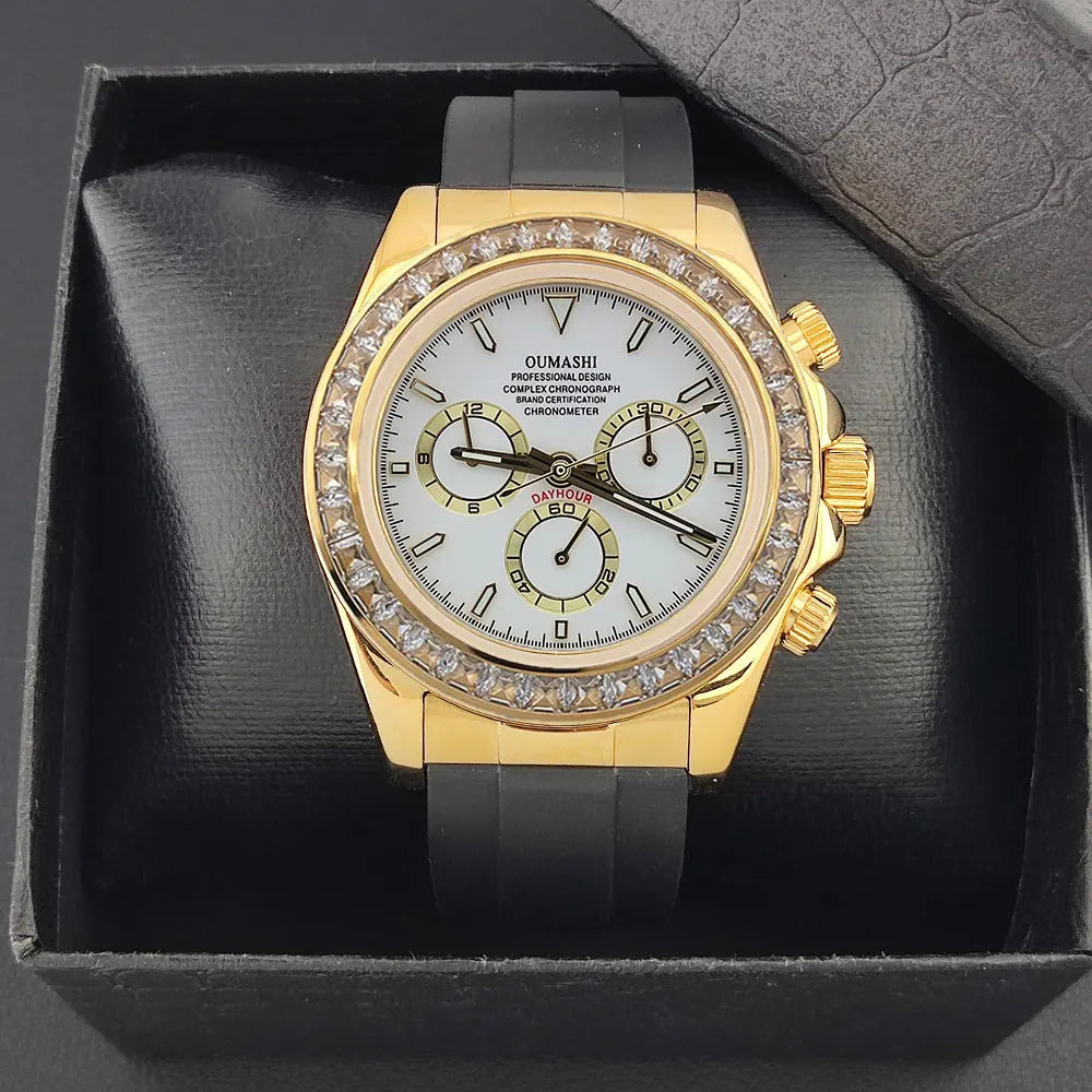 Luxury watches gold Chronograph Equation Racing Men Automatic Mechanical Watch Waterproof 10ATM Sapphire 4801 4130 Movement
