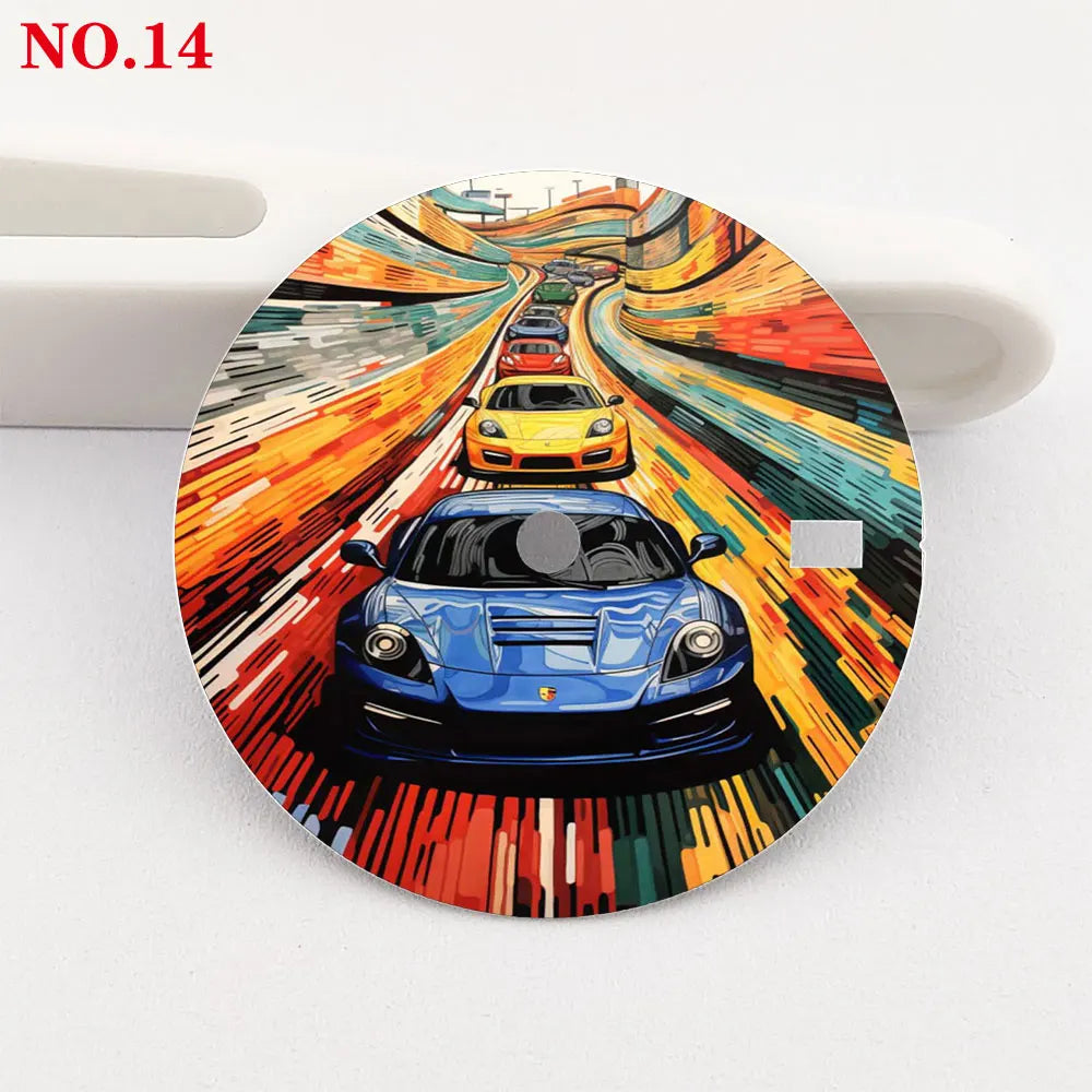 The 28.5mm dial NH35 dial sports car creative color-printed series dial is suitable for NH35/36 movement wristwatch accessories