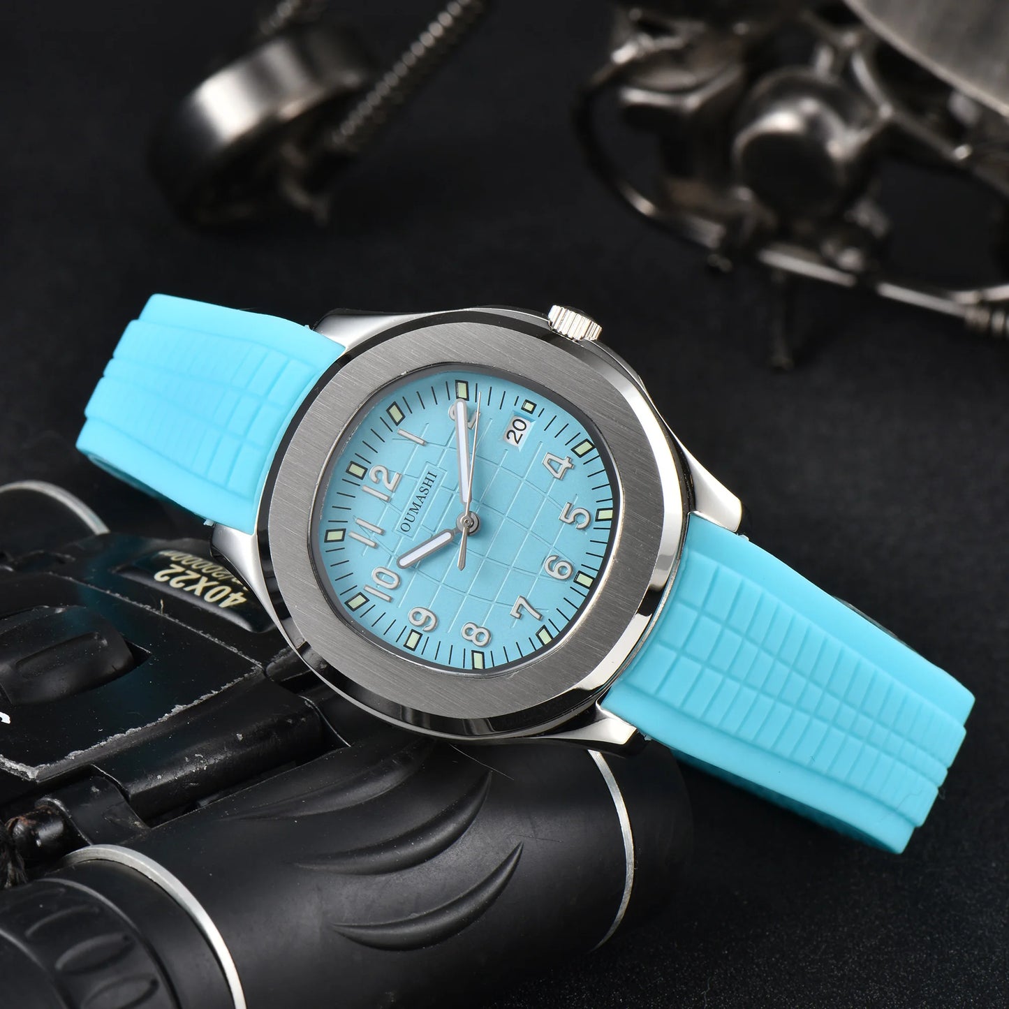 Men's Automatic Mechanical Watch NH35A Movement Stainless Steel Sapphire Glass Waterproof 10ATM Watch Rubber bracelet 21mm