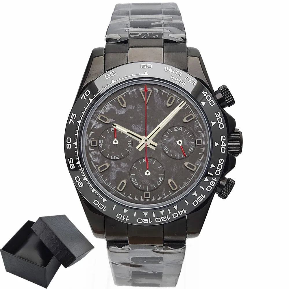 VK63 WATCH Luxury 39mm quartz Chronograph Business Watch Men's VK Series 63 Sport Sapphire Glass Ceramic bezel insert men watch