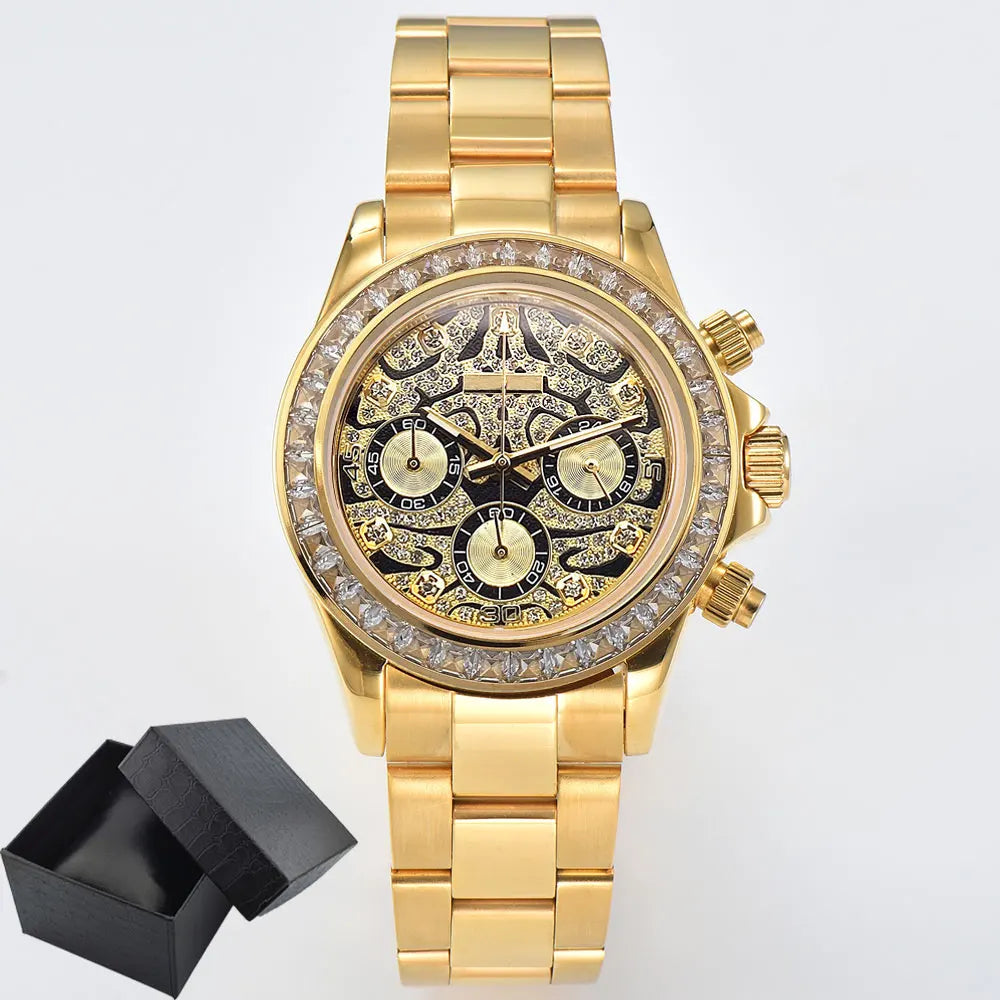 39.3mm Luxury Watch Men's Chronograph New GEMS watch Business Watch Men's VK63 Men's Chronograph watch VK63 Waterproof 10ATM