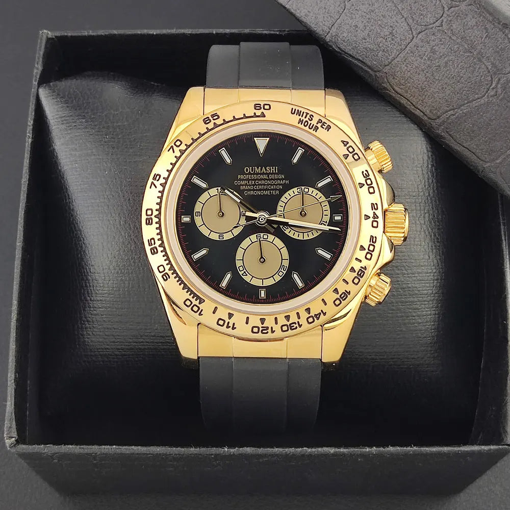 Luxury men's watch gold Chronograph Equation Racing Men Automatic Mechanical Watch Waterproof 10ATM Sapphire 4801 4130 Movement