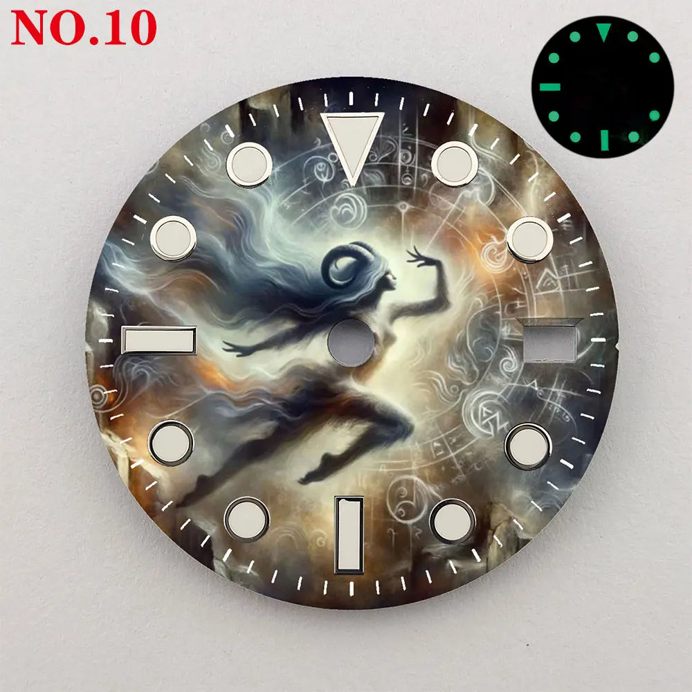 Watch dial NH35 28.5mm 12 zodiac custom dial color printing watch accessories are suitable for NH35/36 movement NH35 dial