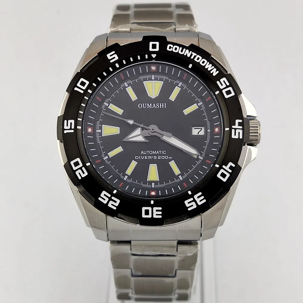 44mm Watch NH35 Sapphire glass luminous diving 200 meters dial 316L stainless steel automatic mechanical watch NH35 movement