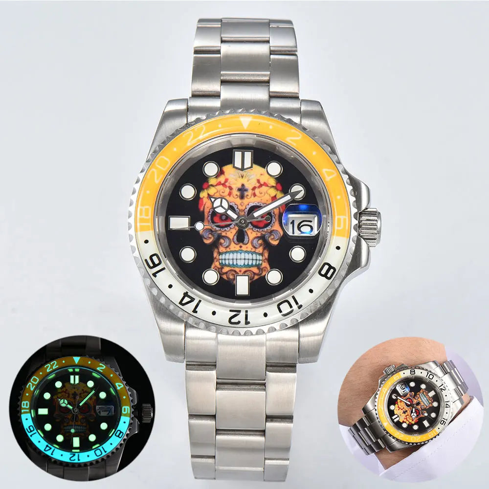 watch 40mm Diver's men NH35A automatic mechanical watch Stainless steel case sapphire glass waterproof 10atm C3 watch