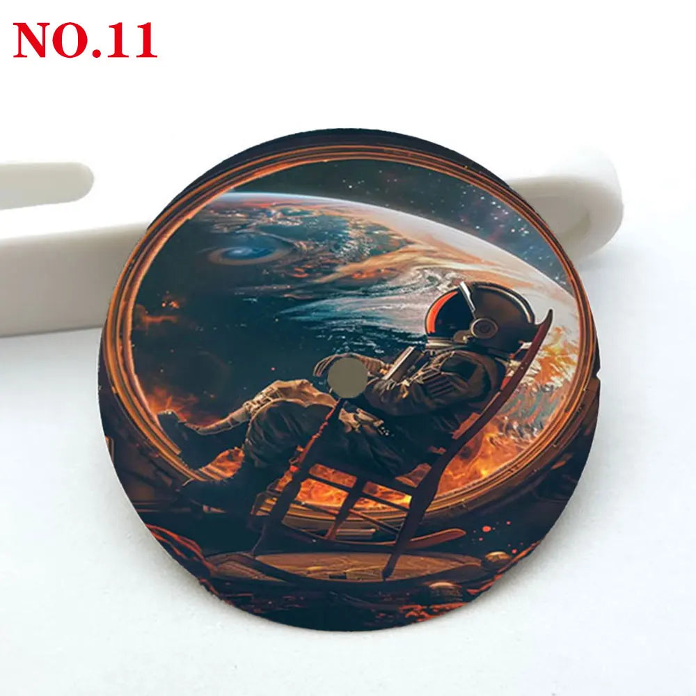 28.5mm watch dial NH35 dial astronaut custom dial color printing watch components compatible with NH35/36 movement