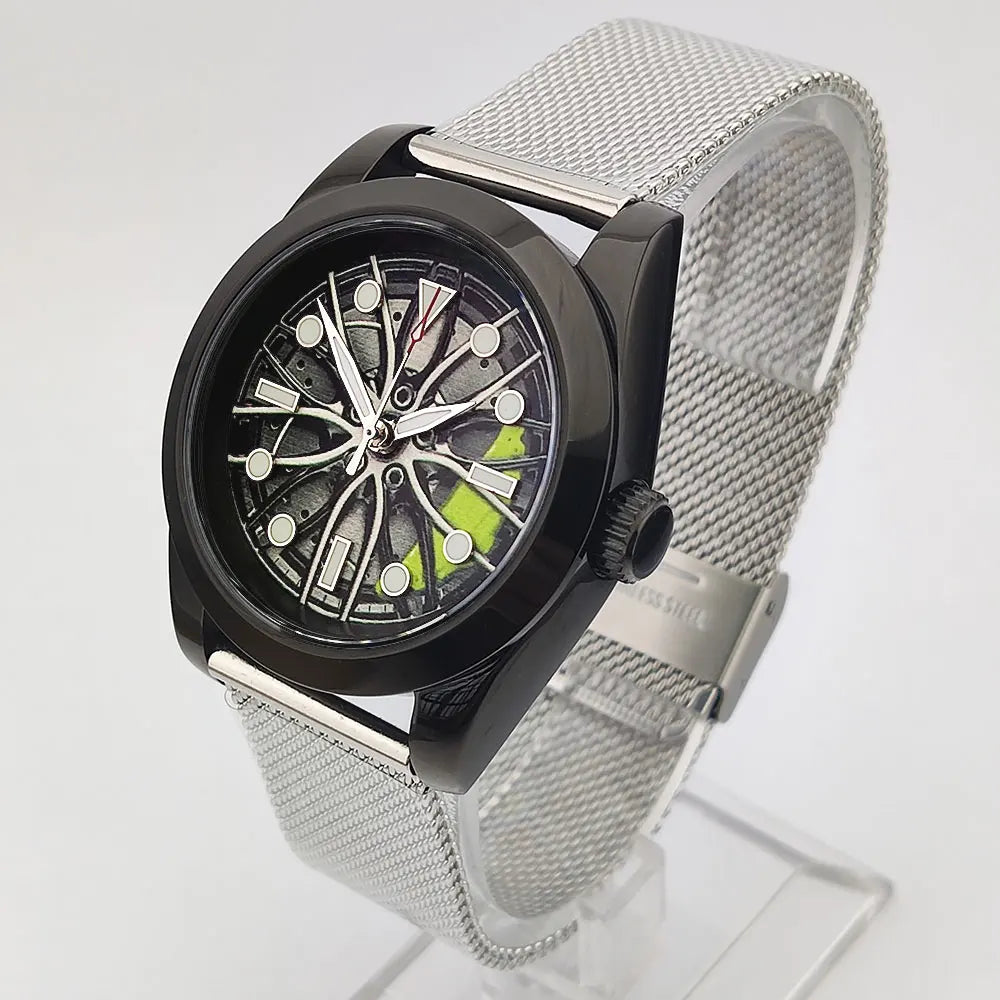 NH35 WATCH Men Watches Waterproof Rotary Sport Car Rim Man Luxury Watch Fashion Stainless Steel Men's mechanical watch