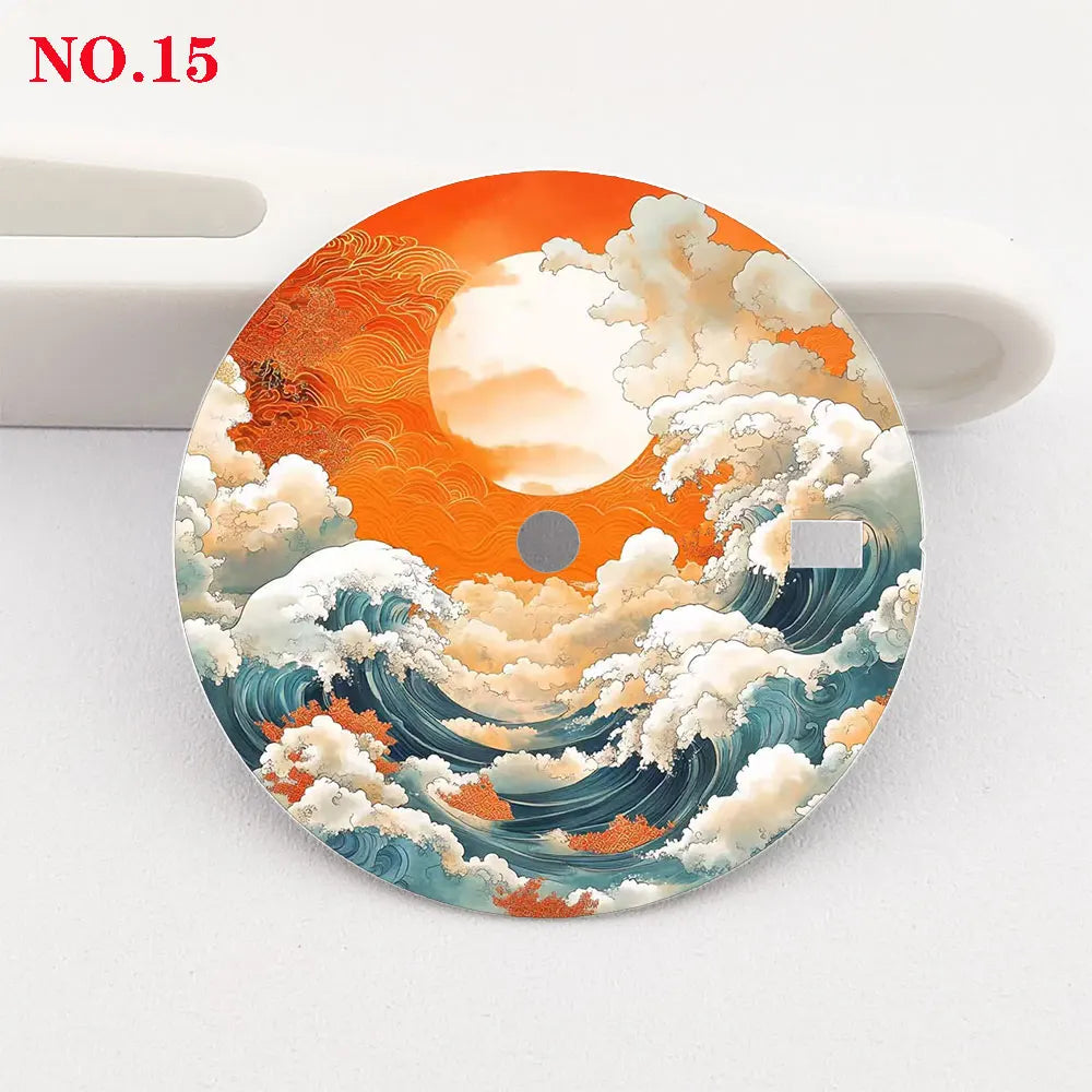 Watch dial 28.5mm NH35 dial  ink-wash painting dial color printing personalized dial suitable for NH35/36 movement