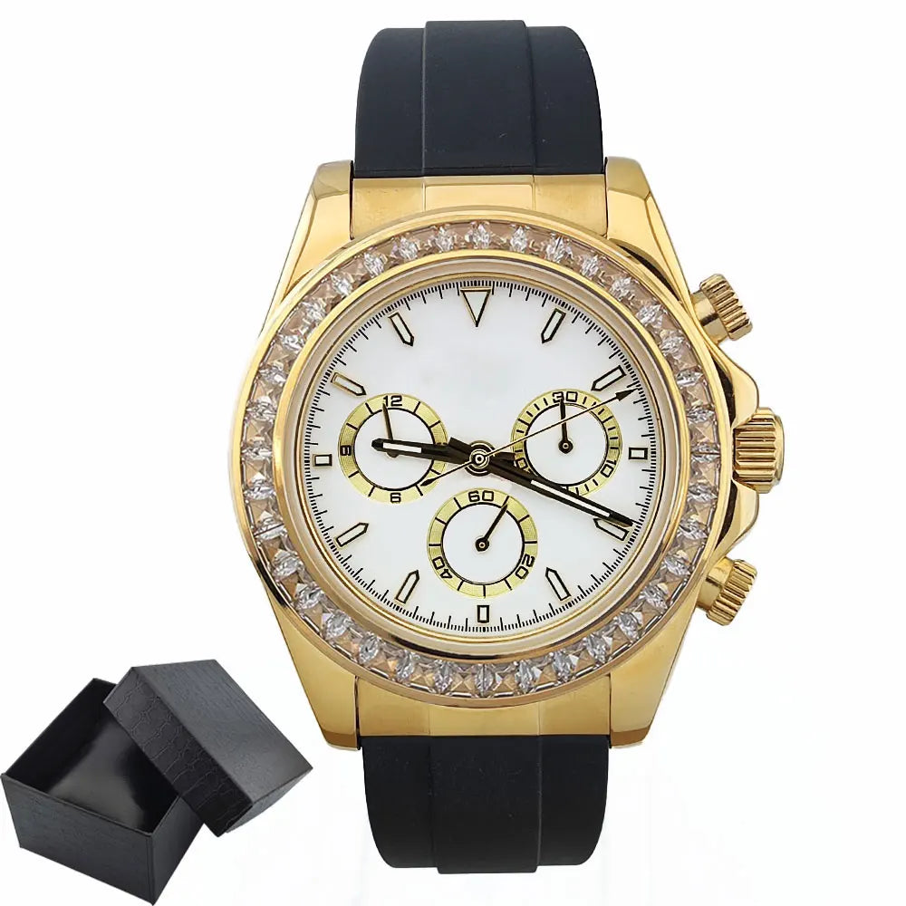 Luxury watches gold Chronograph Equation Racing Men Automatic Mechanical Watch Waterproof 10ATM Sapphire 4801 4130 Movement
