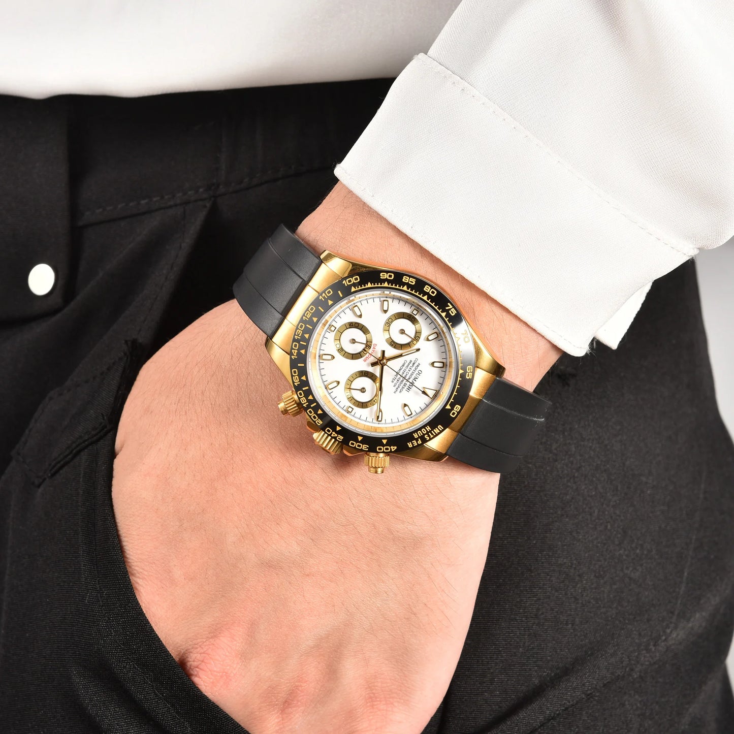 VK WATCH Luxury 39mm quartz Chronograph Business Watch Men's VK Series 63 Sport Sapphire Glass Gem dial Ceramic bezel insert