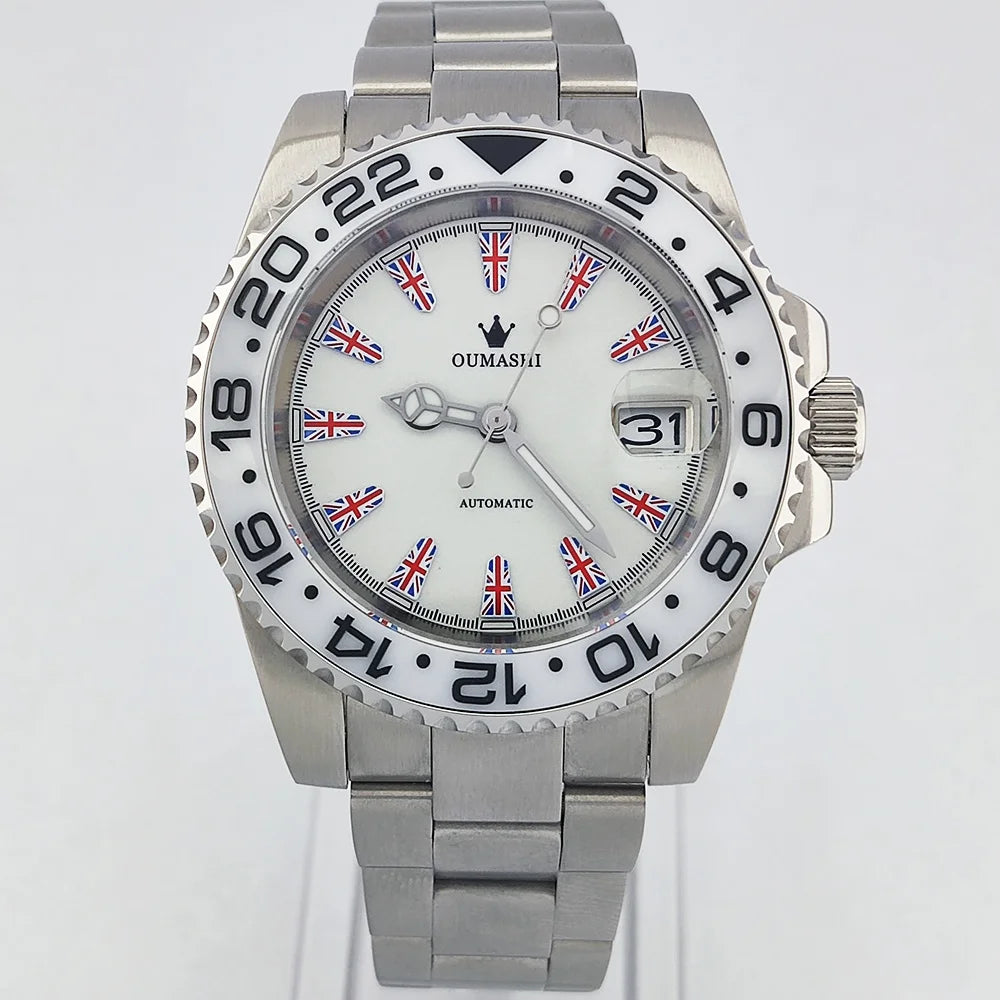 NH35 Watch 40.8mm Men's watch Super Luminous Flag Dial Stainless Steel sapphire Glass Men's luxury watch waterproof 10ATM