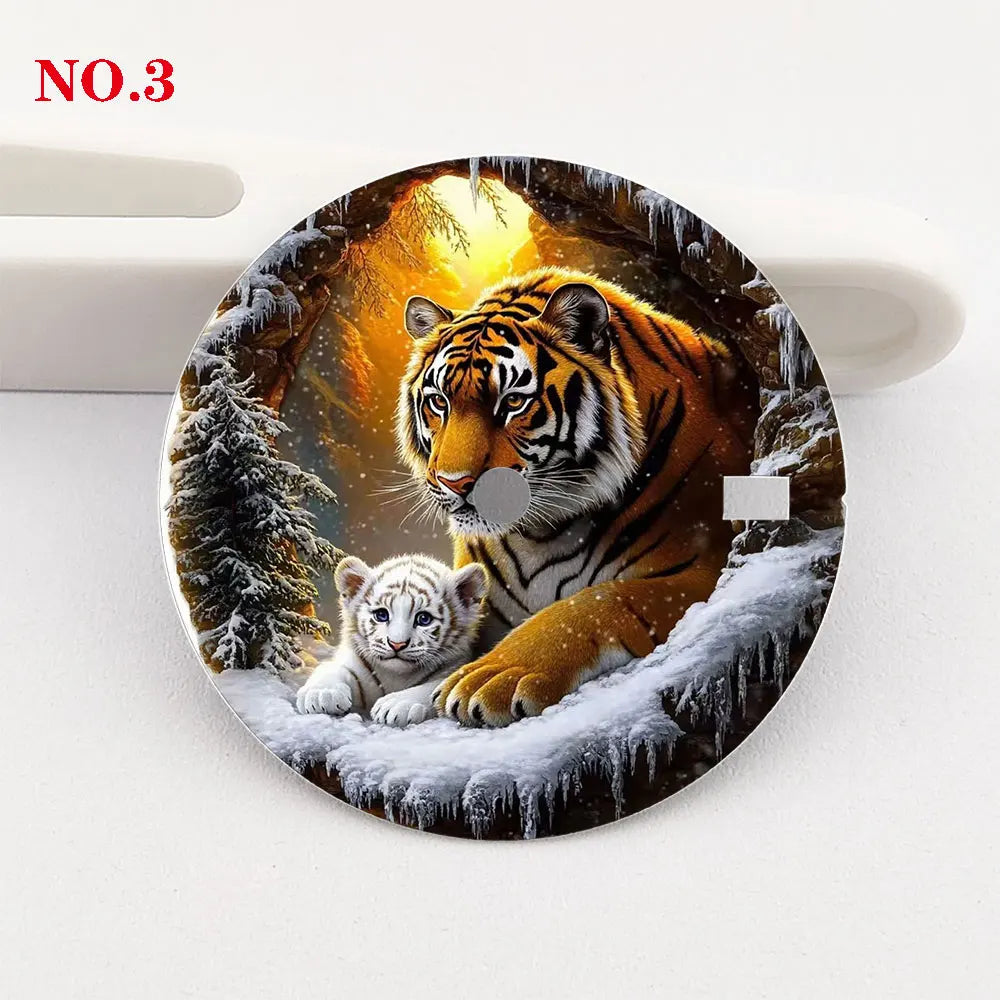 The 28.5mm tiger-patterned dial NH35 dial creative color-printed series dial is suitable for NH35/36 movement watch accessories