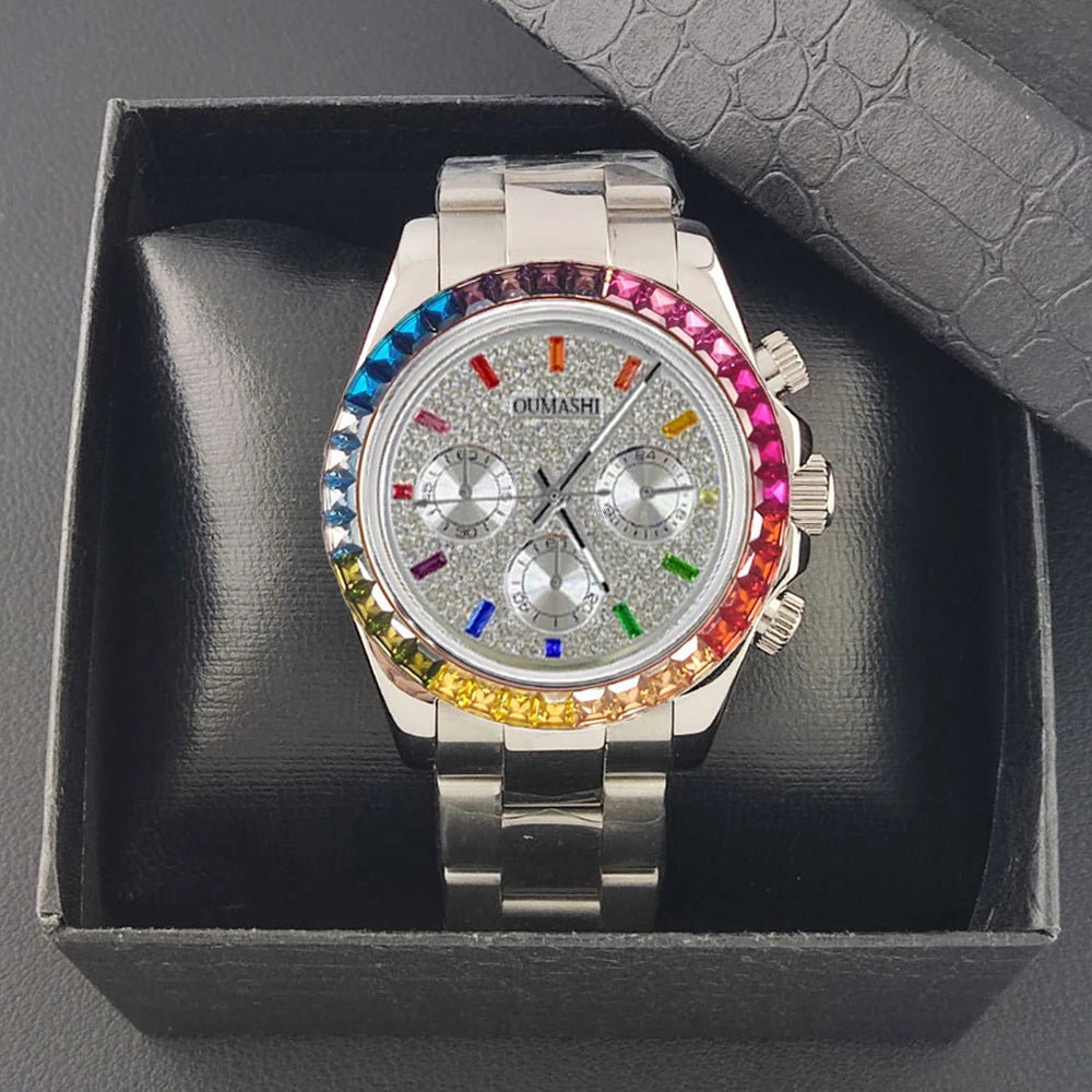 customized VK63 Watch Chronograph Sapphire glass stainless steel waterproof case gemstone case Men sports watch VK63 Watch dial