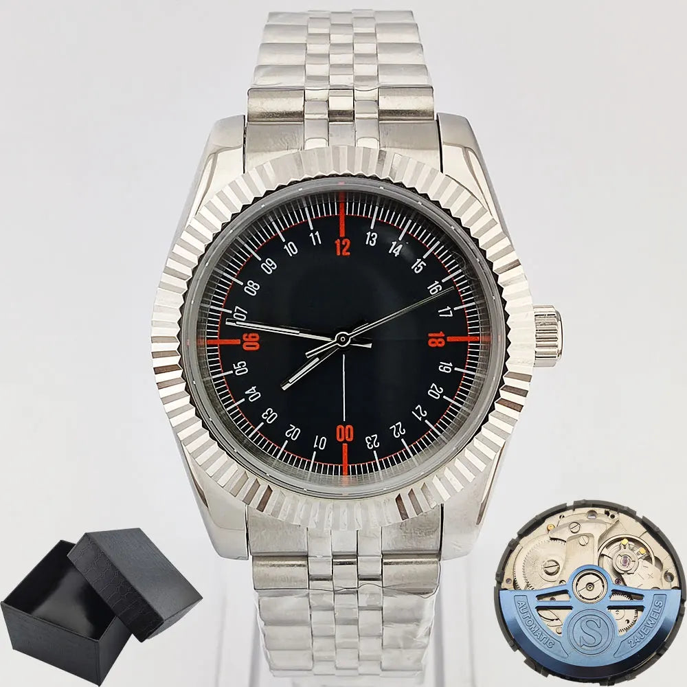 New 36mm/39mm watch NH35A automatic mechanical luxury Sapphire C3 luminous waterproof 100 m RELOJ 24-hour watch OUMASHI brand
