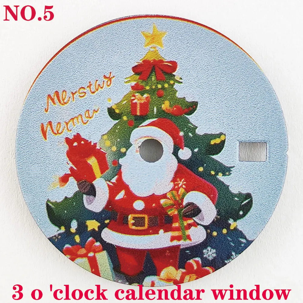 NH35 dial 28.5mm Christmas Creative watch dial men's watch accessory NH35 dial 4R for NH series movement