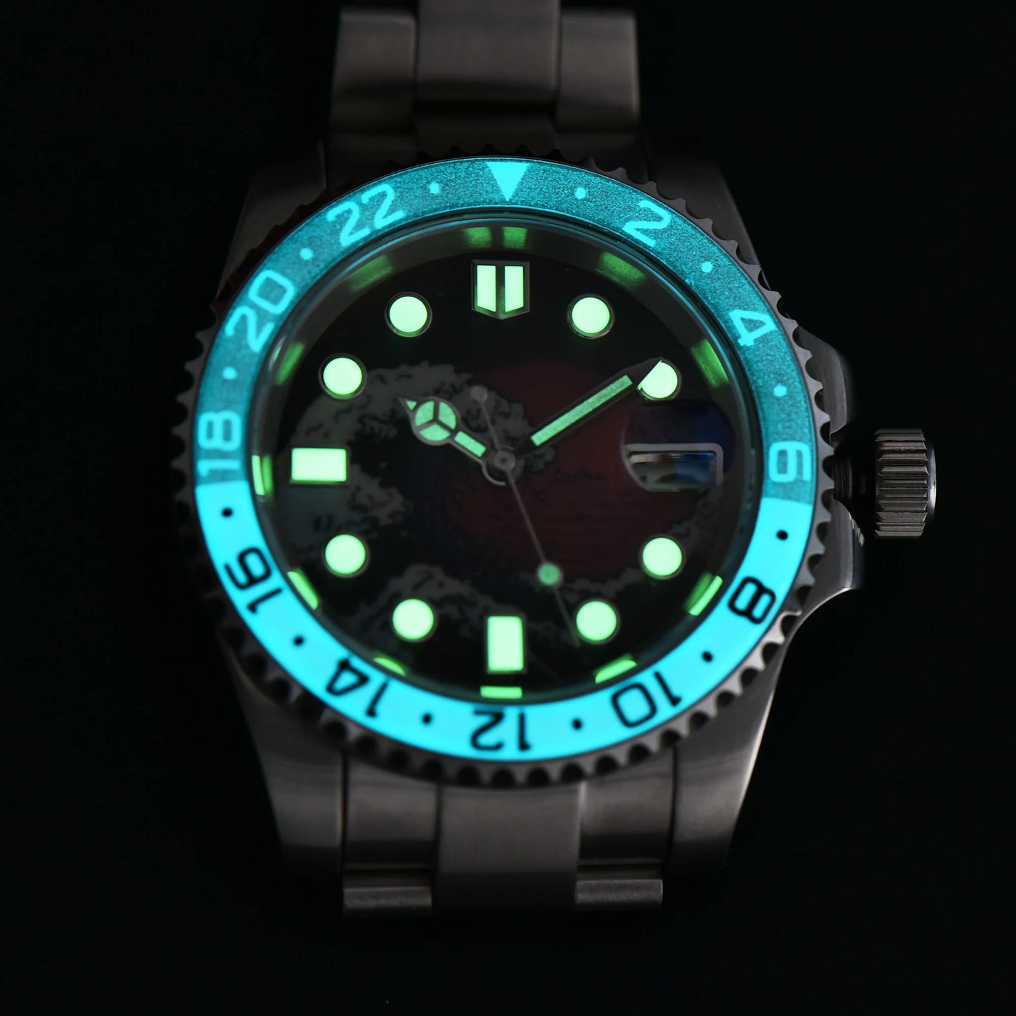 watch 40mm Diver's men NH35A automatic mechanical watch Stainless steel case sapphire glass waterproof 10atm C3 watch