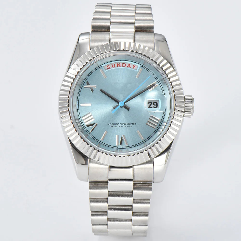 watch 8285 watches for men automatic movement mechanical watches Stainless Steel Sapphire Glass Case Waterproof Watch mens watch
