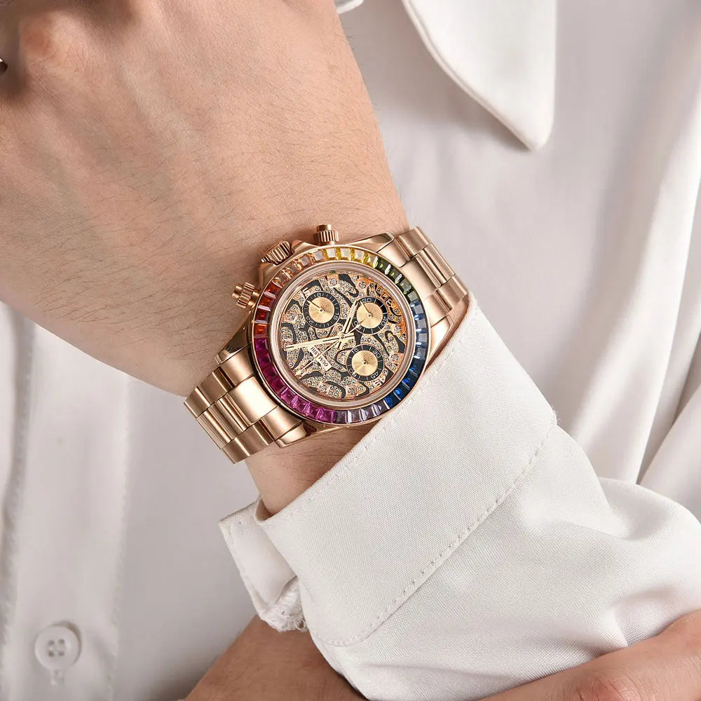 39.3mm Luxury Watch Men's Chronograph New GEMS watch Business Watch Men's VK63 Men's Chronograph watch VK63 Waterproof 10ATM