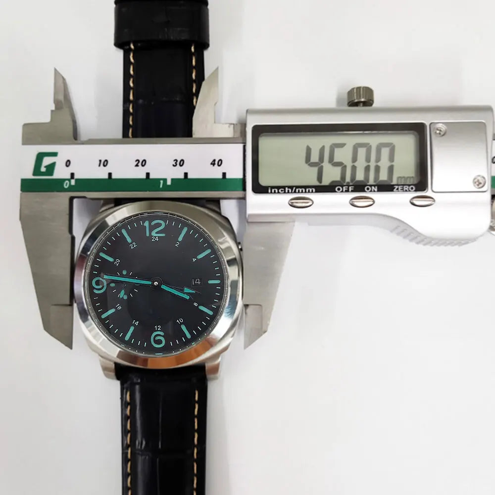 ST2557 Movement watches 45mm Men's watch GMT Stainless Steel case Men's Vintage Mechanical Watch SKY BLUE dial leather bracelet