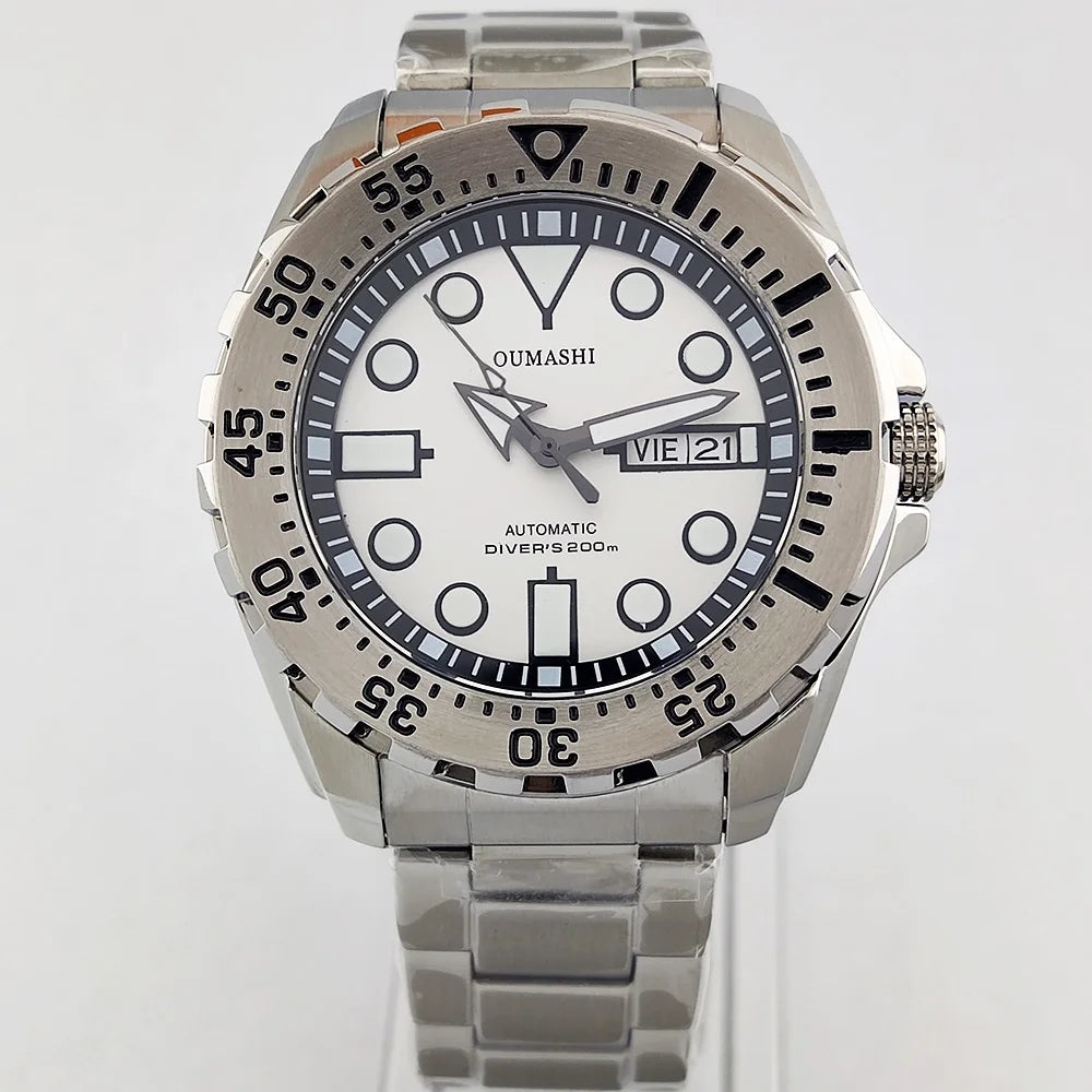 44mm Watch NH35 Sapphire glass luminous diving 200 meters dial 316L stainless steel automatic mechanical watch NH35 movement