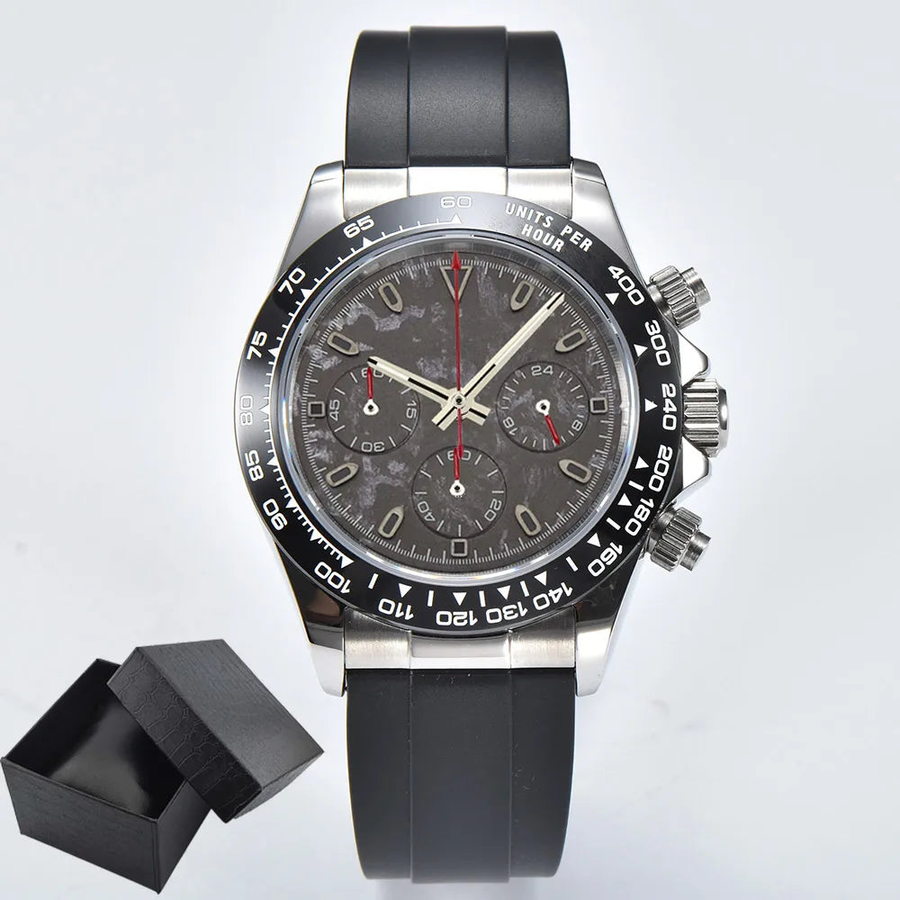 VK63 WATCH Luxury 39mm quartz Chronograph Business Watch Men's VK Series 63 Sport Sapphire Glass Ceramic bezel insert men watch