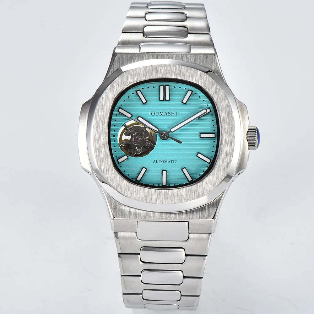 Automatic NH38a Watch 43mm Men's Watch Mechanical Hollow Watch 316L Stainless steel sapphire glass shell waterproof watch 10ATM