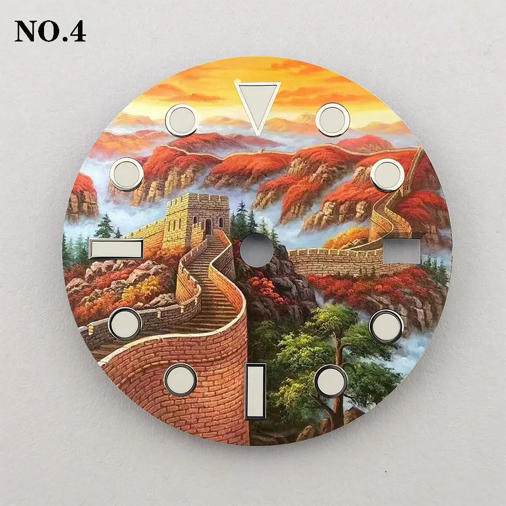28.5mm NH35 dial from Beijing Great Wall Element Creative Color Printing Series is suitable NH35/36 movement watch accessories