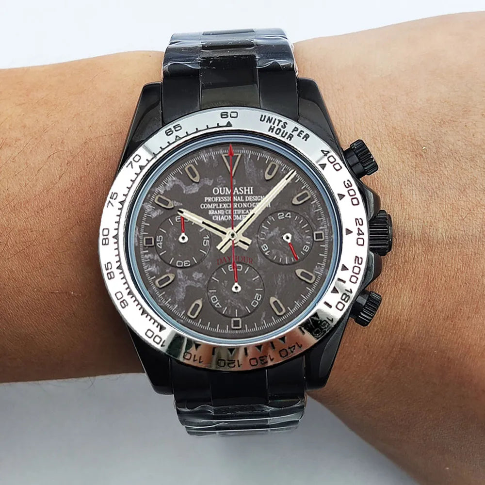 VK63 WATCH Luxury 39mm quartz Chronograph Business Watch Men's VK Series 63 Sport Sapphire Glass Ceramic bezel insert men watch