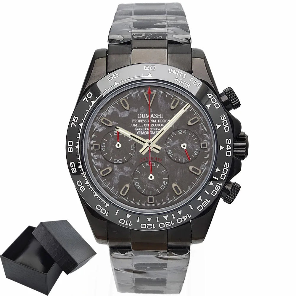 VK63 WATCH Luxury 39mm quartz Chronograph Business Watch Men's VK Series 63 Sport Sapphire Glass Ceramic bezel insert men watch