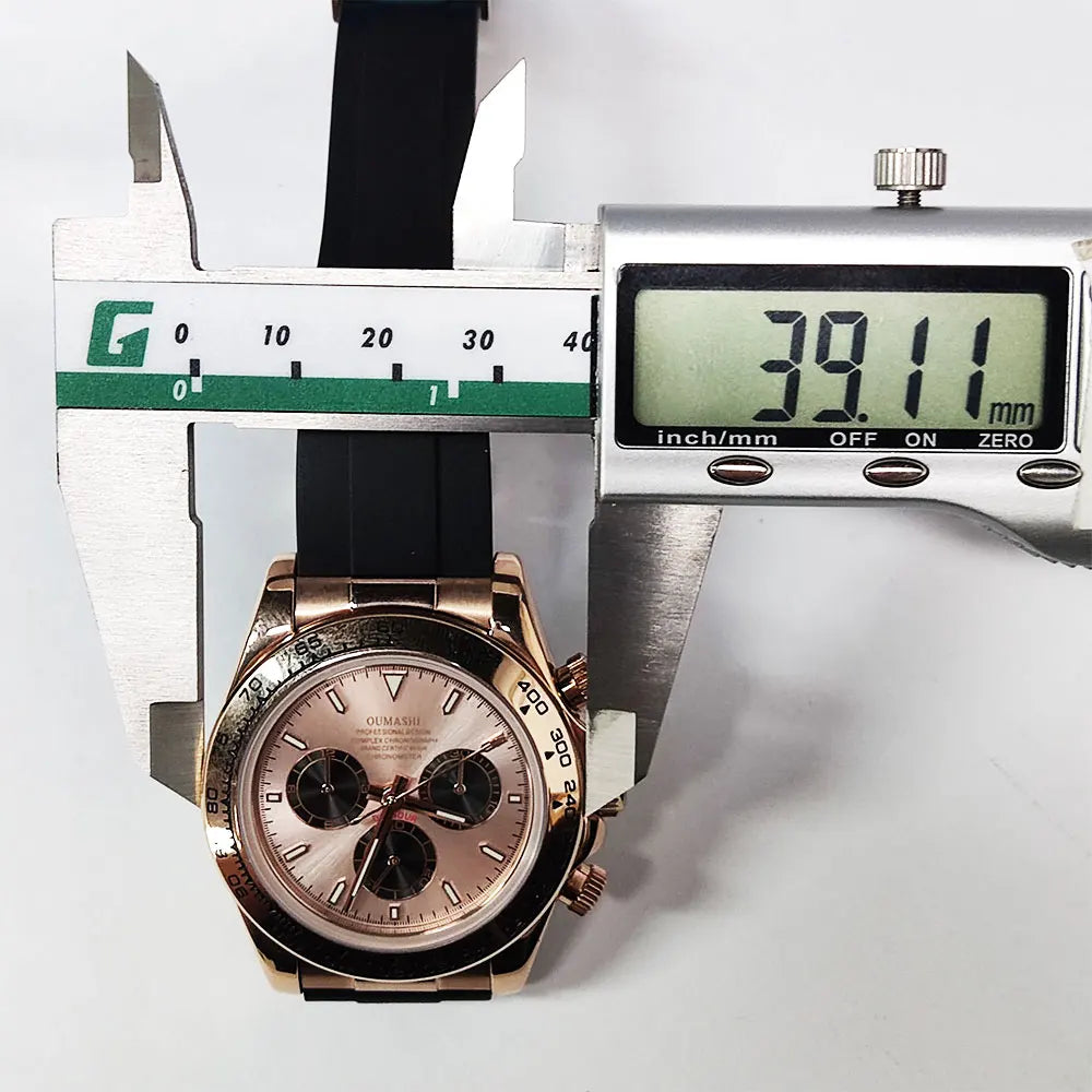 Watch Men Automatic 39mm 4130 watch Chronograph Mechanical Wristwatch Sapphire Triple Windows Waterproof 10ATM rose gold watches