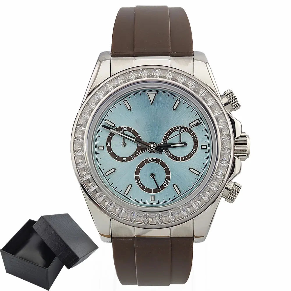 men 4130 watches sapphire Glass GEM automatic mechanical watch 39.3mm 4130 movement men's chronograph watch Waterproof 10ATM