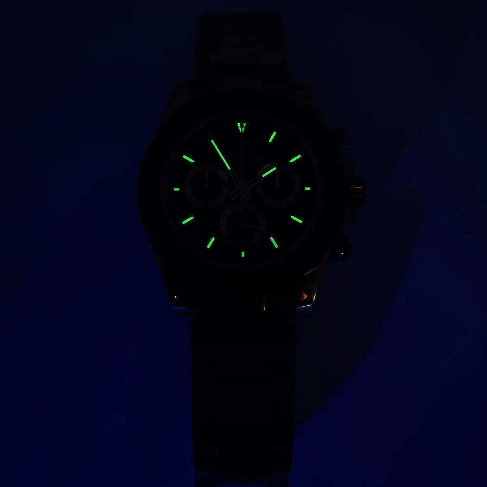 men 4130 watches sapphire Glass GEM automatic mechanical watch 39.3mm 4130 movement men's chronograph watch Waterproof 10ATM