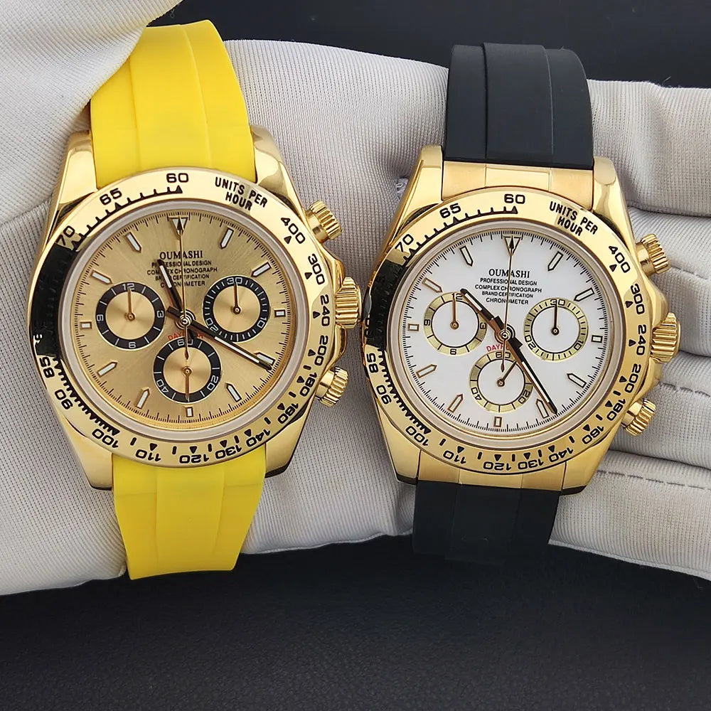 Luxury men's watch gold Chronograph Equation Racing Men Automatic Mechanical Watch Waterproof 10ATM Sapphire 4801 4130 Movement