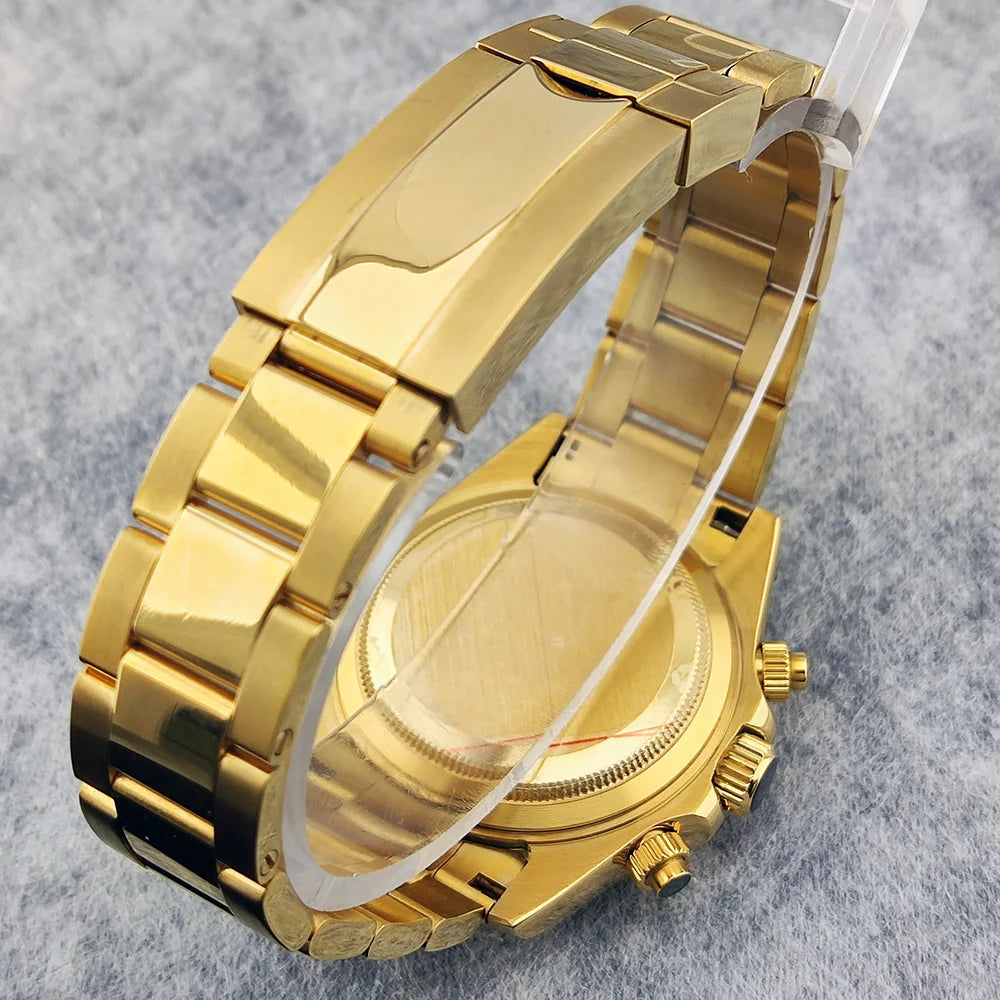 39.3mm Luxury men's Watch VK63 Dial Gemstone Men's Brand Chronograph VK63 sapphire glass Tiger diamond dial