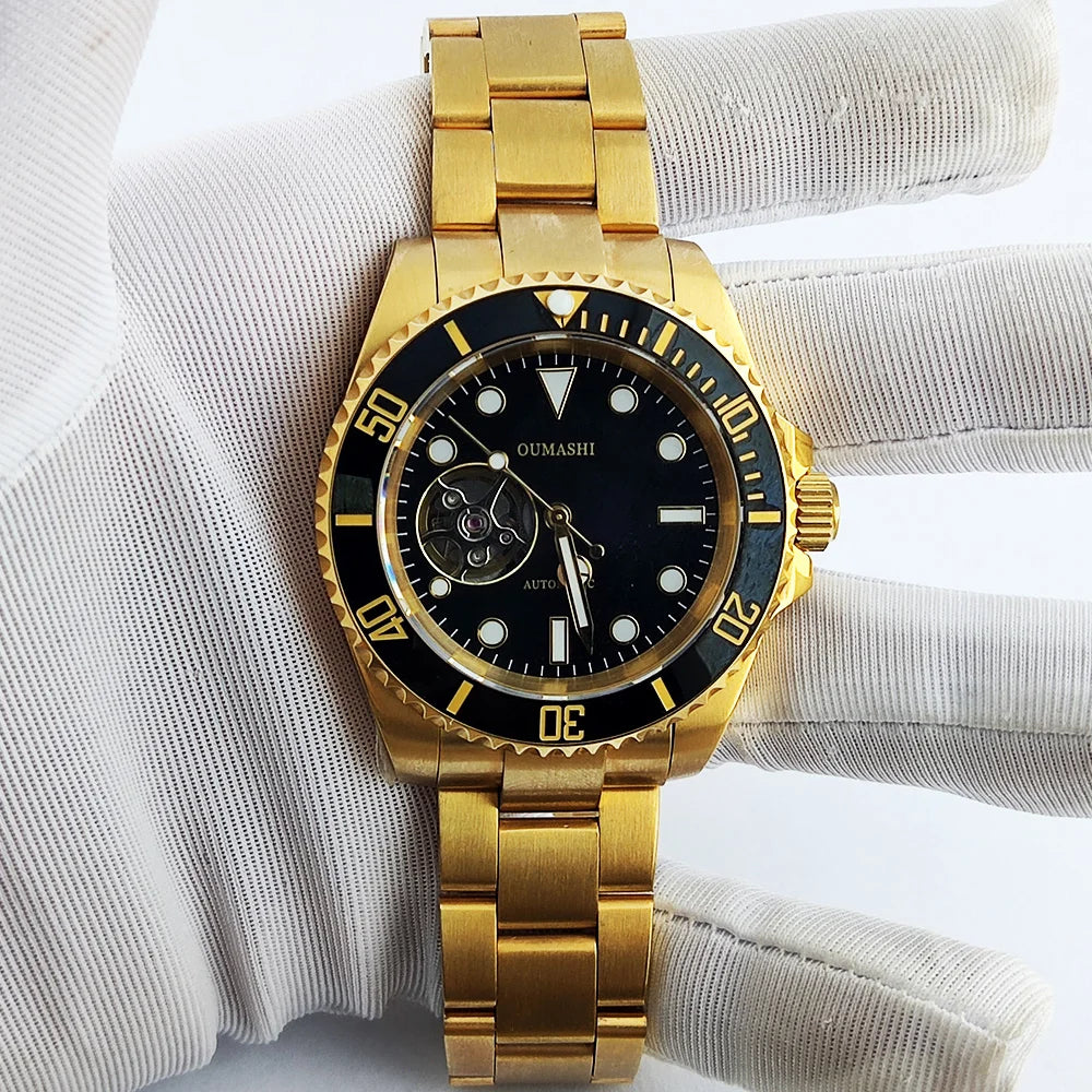 diving men watch 40.5mm NH38 automatic Men's watch Hollow dial dial sapphire glass luminous automatic watch NH38 movement