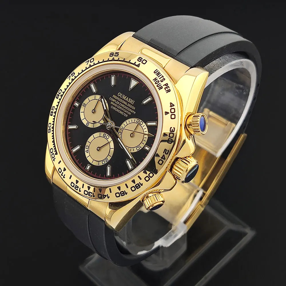 Luxury men's watch gold Chronograph Equation Racing Men Automatic Mechanical Watch Waterproof 10ATM Sapphire 4801 4130 Movement