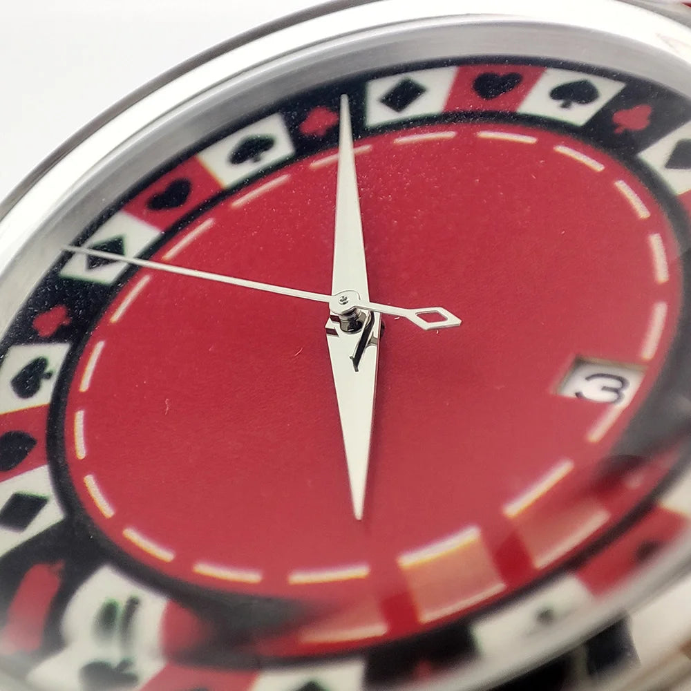 OUMASHI designs the new NH35A mechanical watch for men Russian Roulette Game Mineral Glass Diamond dial for men's watch