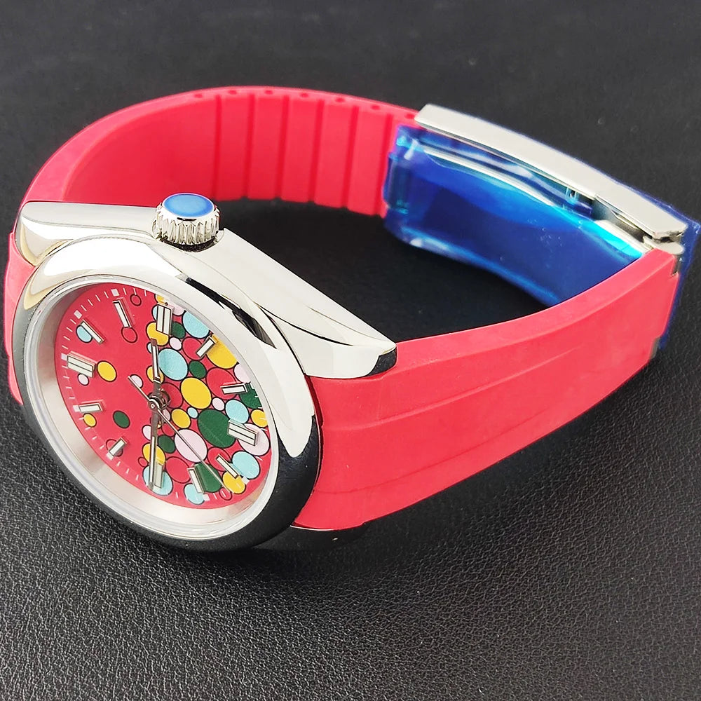 36mm/39mm Men's and women watches color bubble watch NH35 Mechanical watch sapphire glass waterproof watch rubber bracelet 20mm