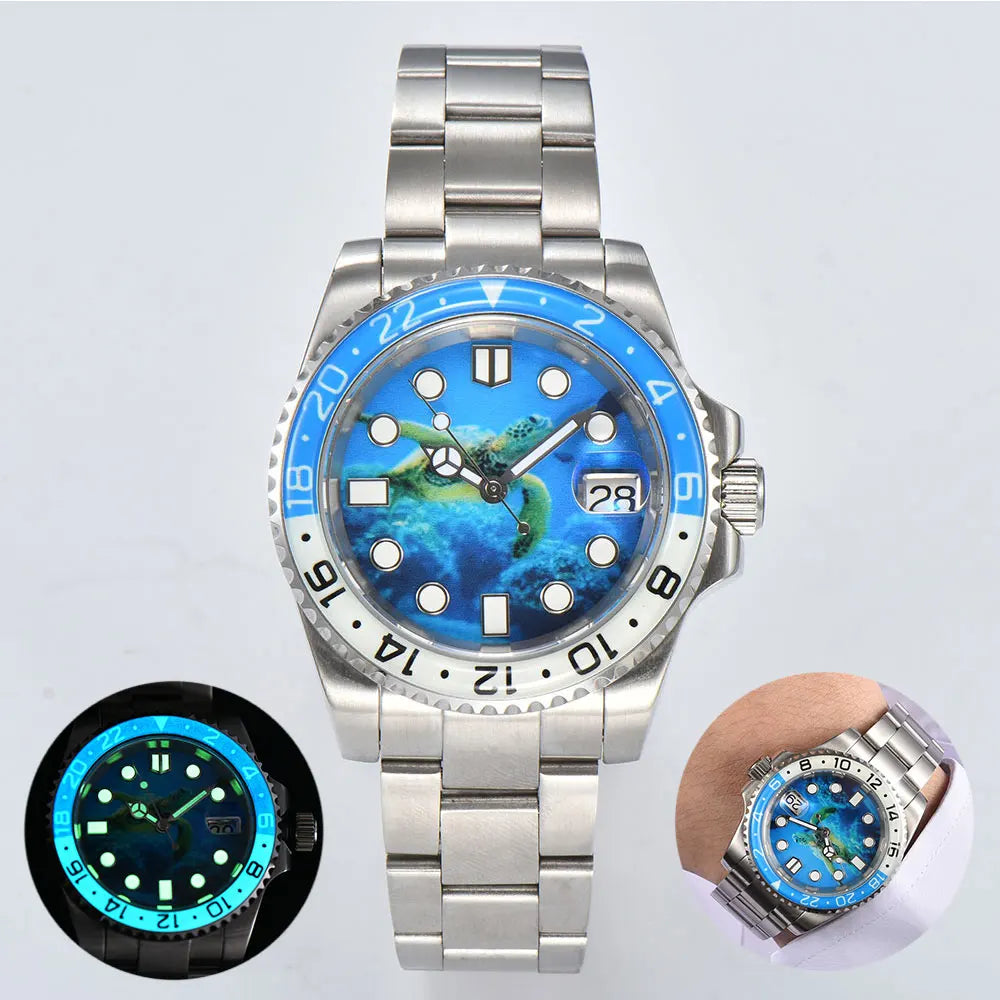 watch 40mm Diver's men NH35A automatic mechanical watch Stainless steel case sapphire glass waterproof 10atm C3 watch