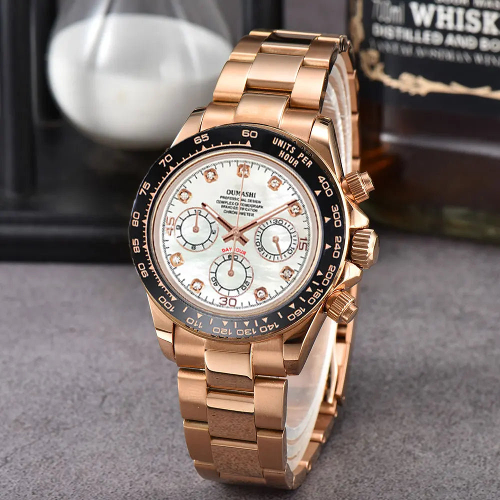 VK63 watches 39.3mm Luxury Watch Men's Chronograph New Men's watch vk63 case rose gold VK63 Men's Chronograph Waterproof 10ATM