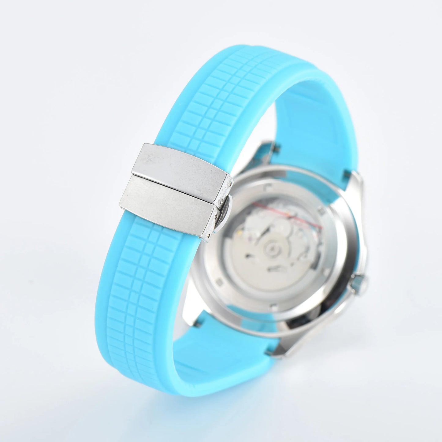Men's Automatic Mechanical Watch NH35A Movement Stainless Steel Sapphire Glass Waterproof 10ATM Watch Rubber bracelet 21mm