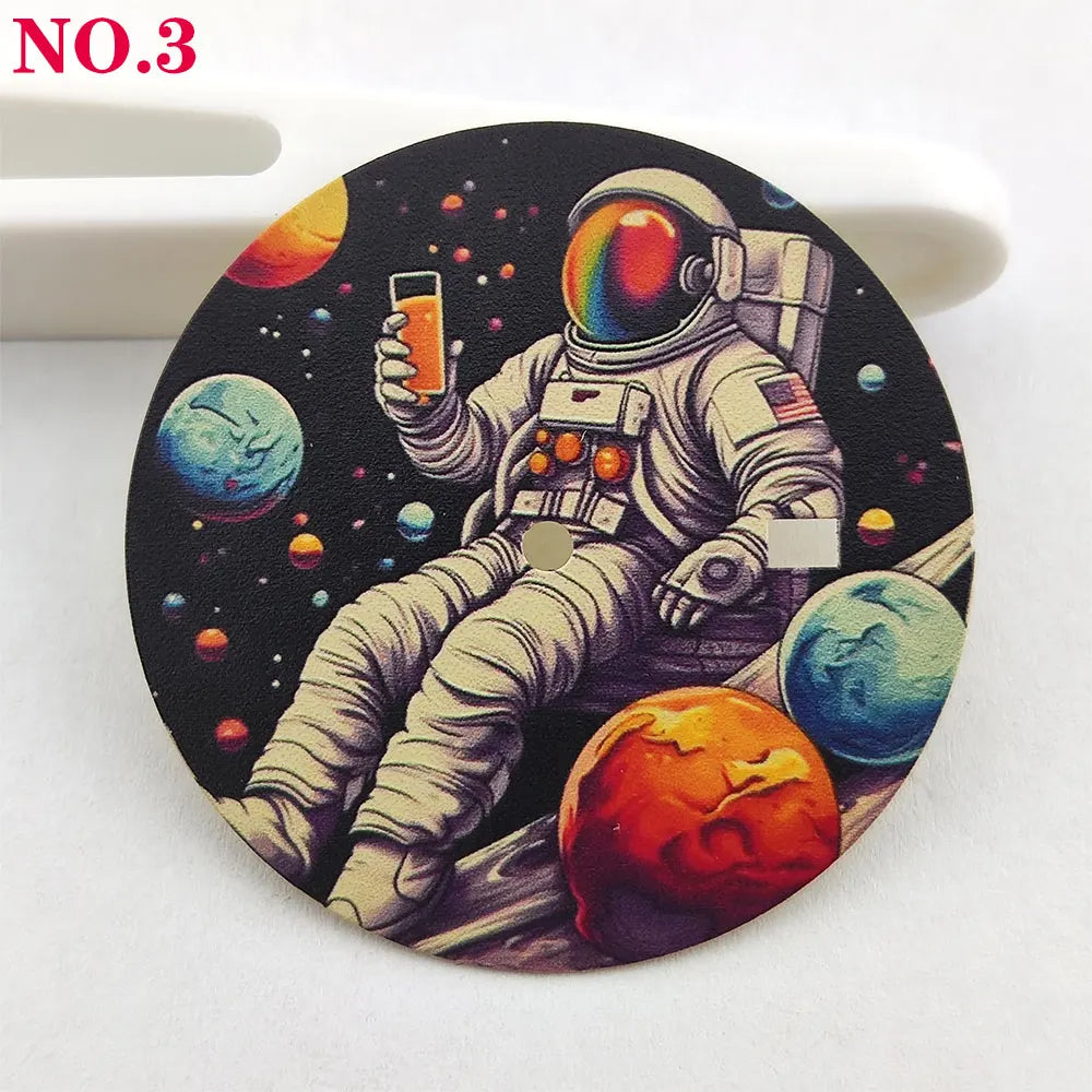 Astronaut element 35mm dial NH35 dial Creative color-printed series dial is suitable for NH35/36 movement watch accessories
