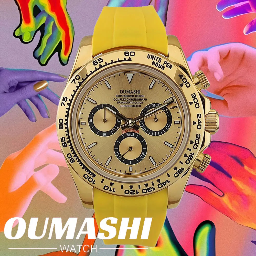 Luxury men's watch gold Chronograph Equation Racing Men Automatic Mechanical Watch Waterproof 10ATM Sapphire 4801 4130 Movement