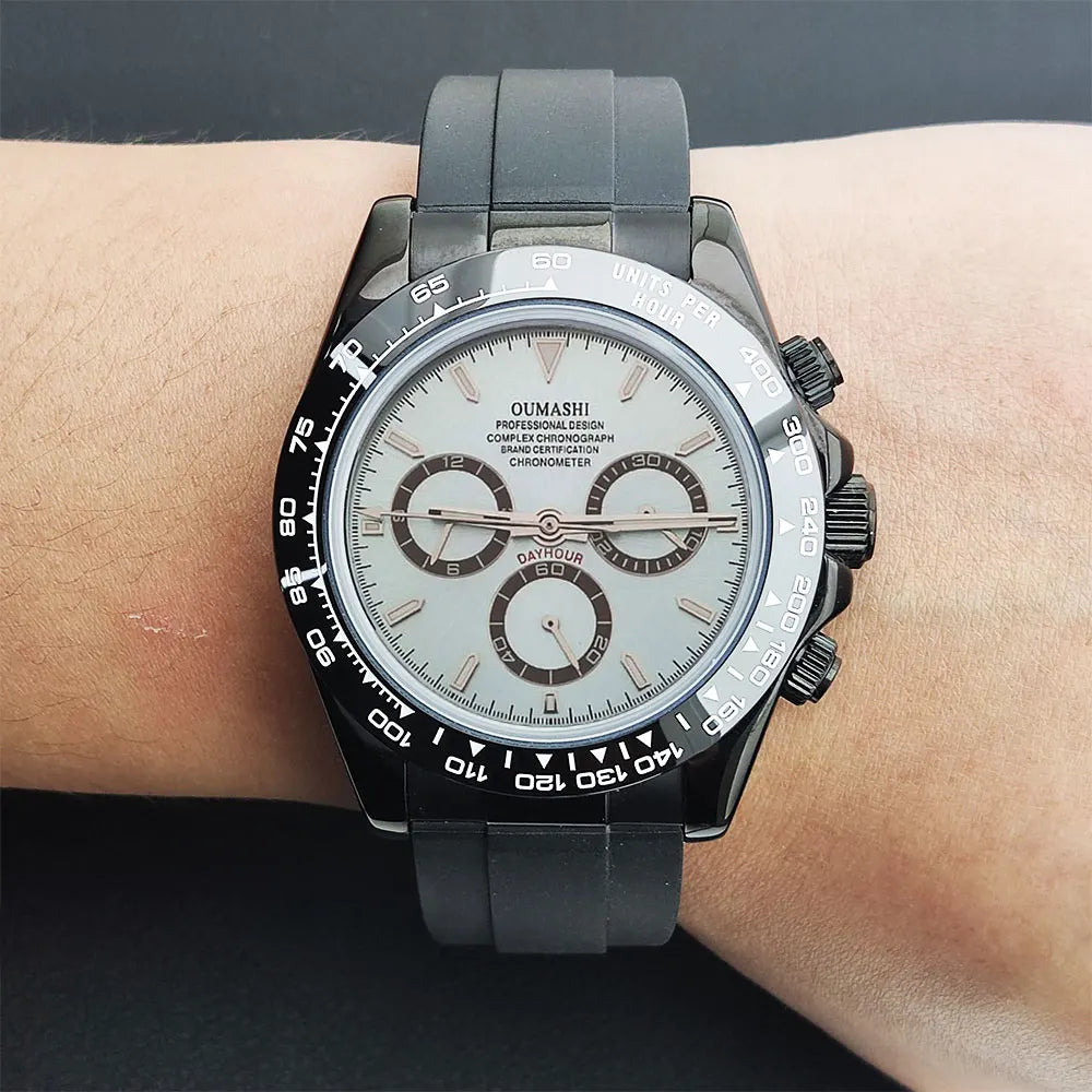 Luxury Multifunction Wristwatch black 4130 watch Men's automatic mechanical Watches for Men Chronograph Watch Sapphire Luminous