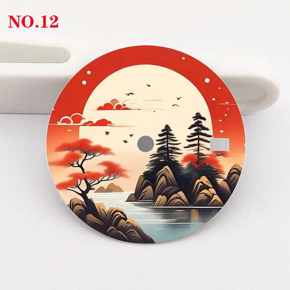 Watch dial 28.5mm NH35 dial  ink-wash painting dial color printing personalized dial suitable for NH35/36 movement