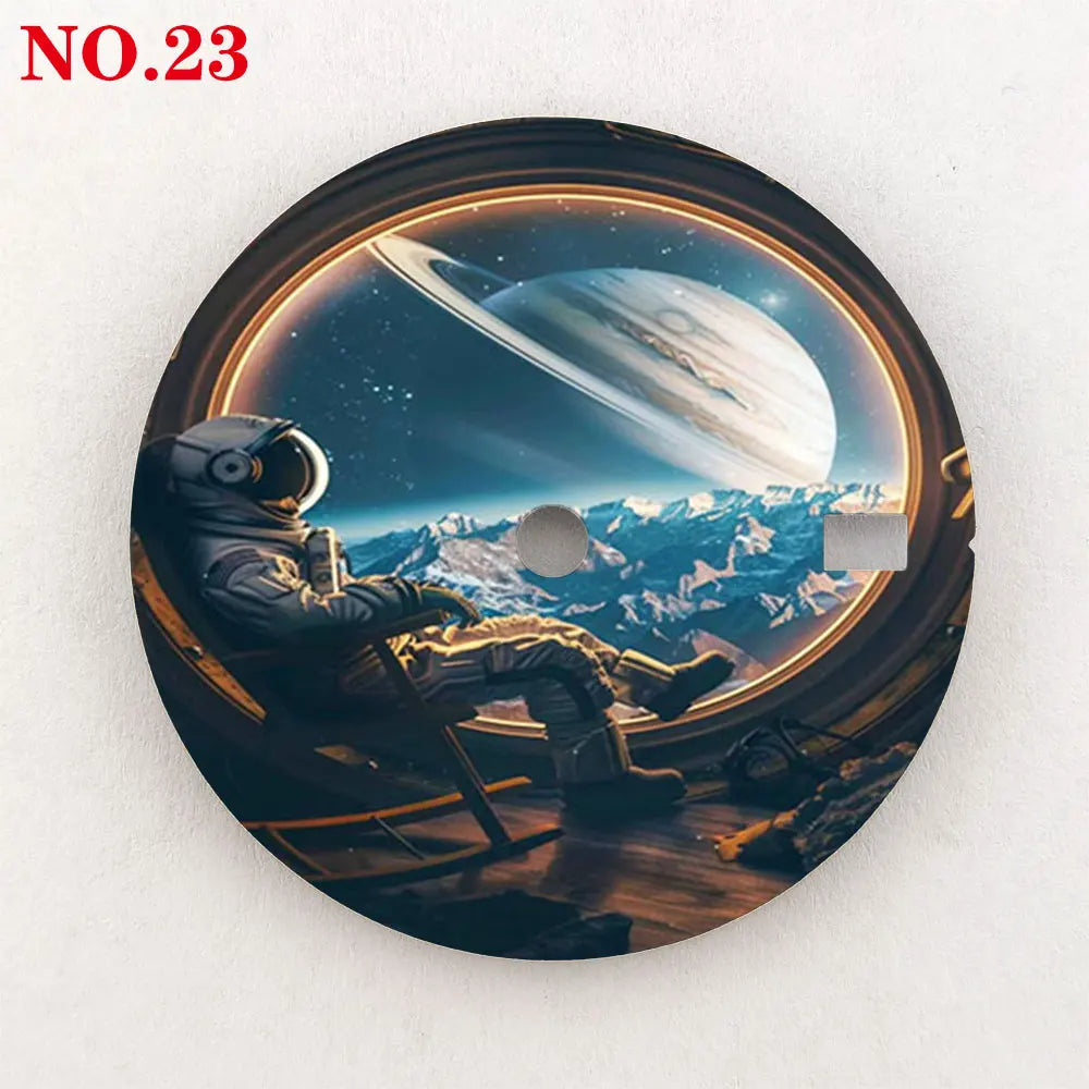 28.5mm watch dial NH35 dial astronaut custom dial color printing watch components compatible with NH35/36 movement