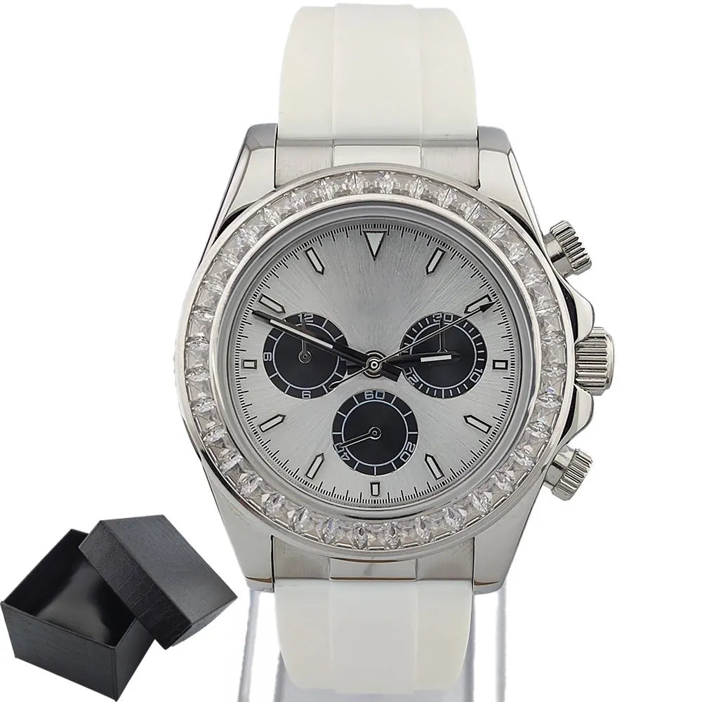 men 4130 watches sapphire Glass GEM automatic mechanical watch 39.3mm 4130 movement men's chronograph watch Waterproof 10ATM