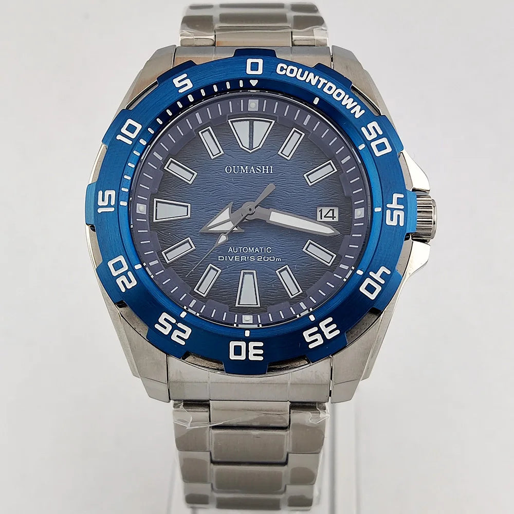 44mm Watch NH35 Sapphire glass luminous diving 200 meters dial 316L stainless steel automatic mechanical watch NH35 movement