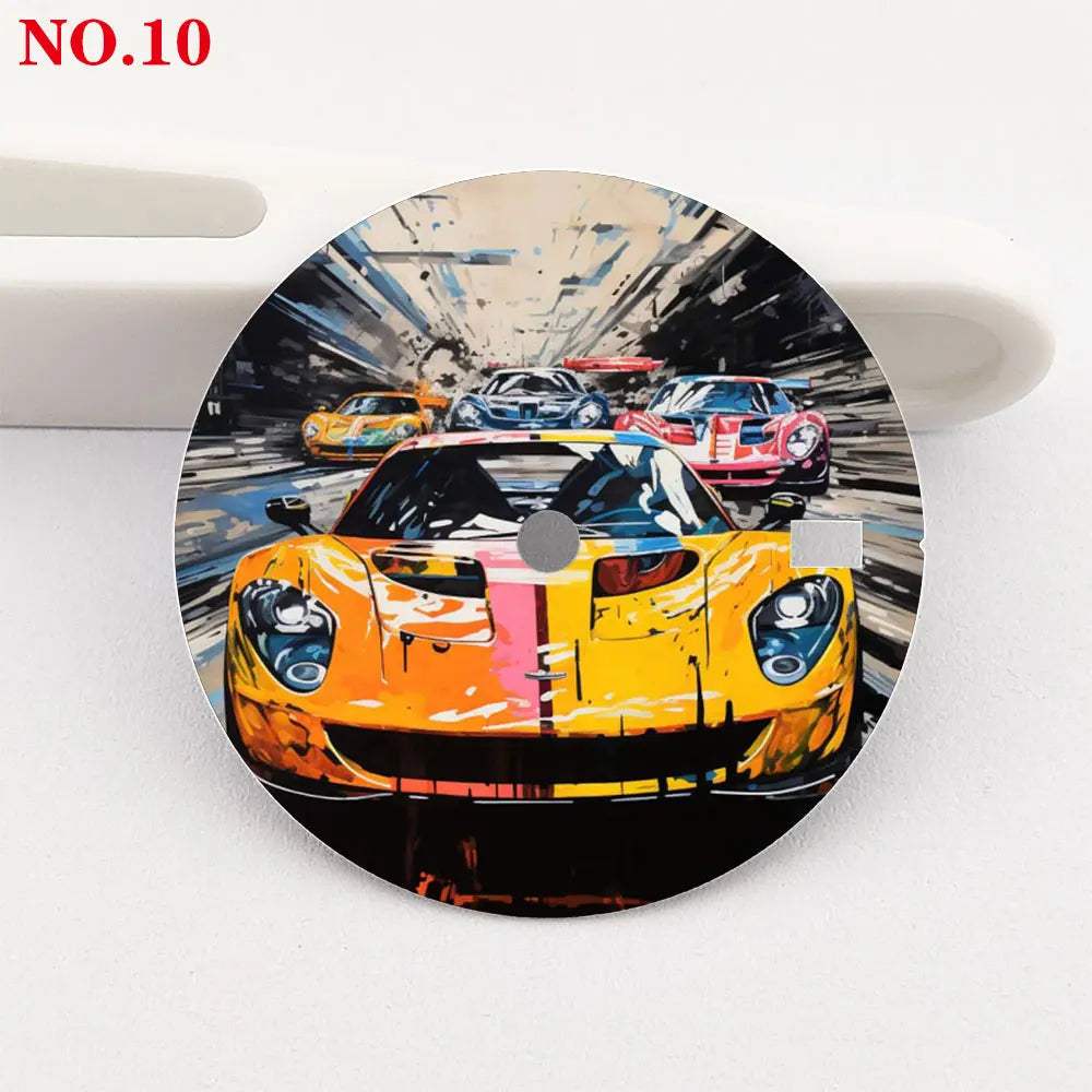 The 28.5mm dial NH35 dial sports car creative color-printed series dial is suitable for NH35/36 movement wristwatch accessories