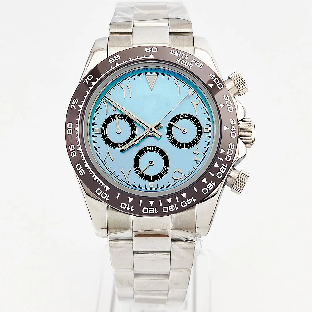 39.3mm watch VK Series 63 Men's watch Arabian Dial Men's watch Luxury Quartz watch VK63 Sport Chronograph Sapphire Glass watches